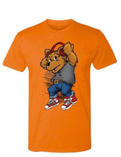 Load image into Gallery viewer, DJ Bear Ruly Emil Unisex Orange T-Shirt