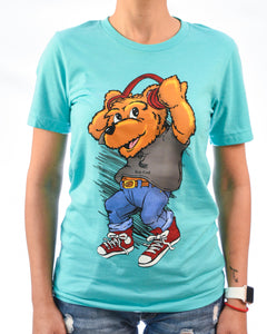 DJ Bear Ruly Emil Unisex Turquoise T-Shirt