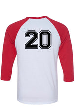 Load image into Gallery viewer, 3/4 RED Sleeves Baseball Tee
